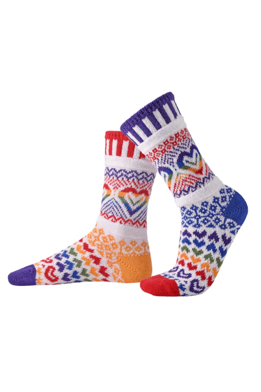 Love - Medium - Mismatched Crew Socks - Solmate Socks