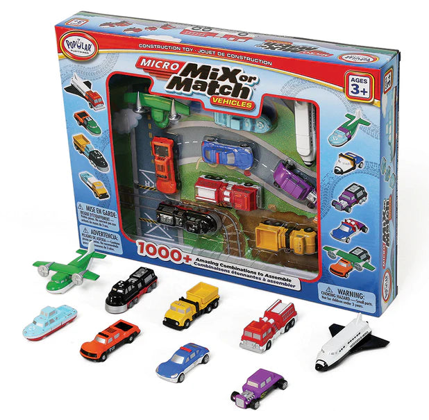 Micro Mix or Match Vehicles - Deluxe - Ages 3+ - Popular Playthings