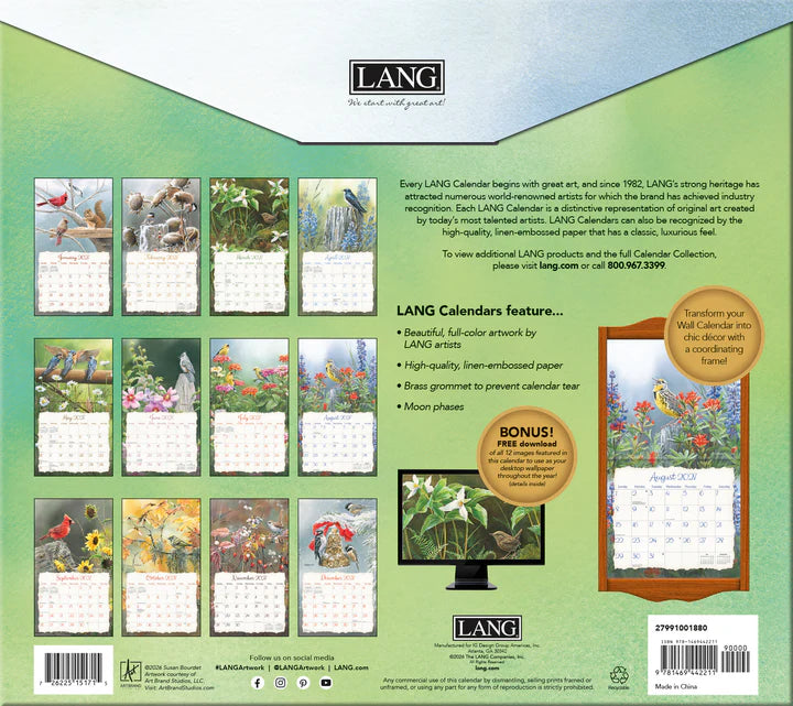 Lang Calendar - Songbirds - Susan Bourdet