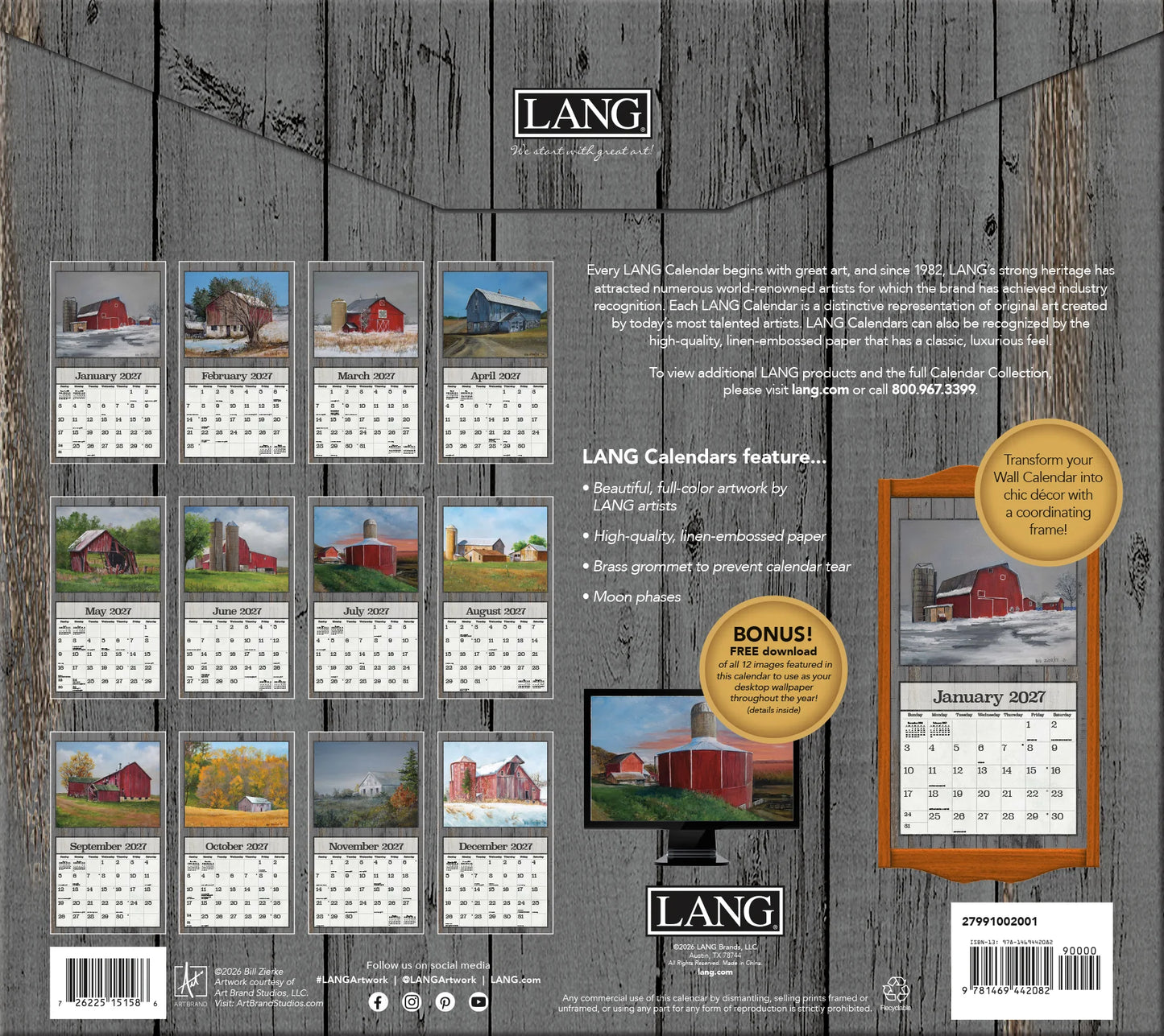 Lang Calendar - On the Farm - Bill Zierke