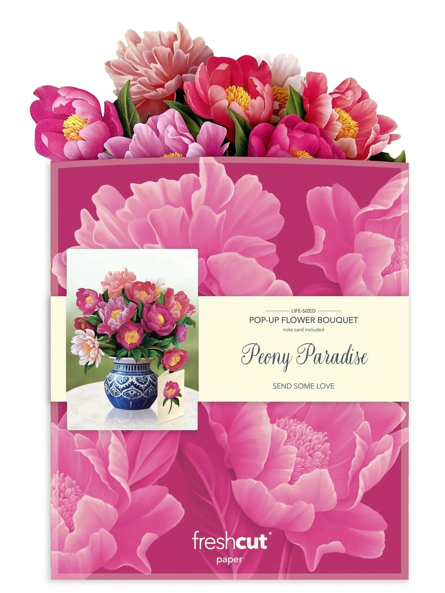 Flower Bouquet Popup Card - Peony Paradise - Fresh Cut