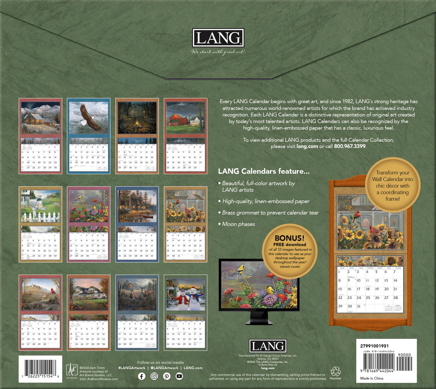 Lang Calendar - Meadowland - Sam Timm