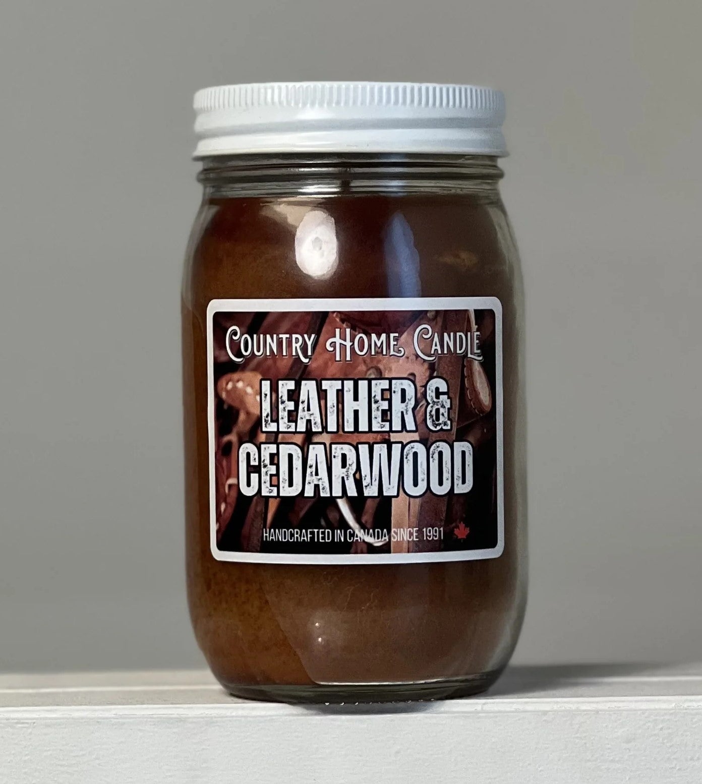 Leather and Cedarwood - Small Jar - Country Home Candle