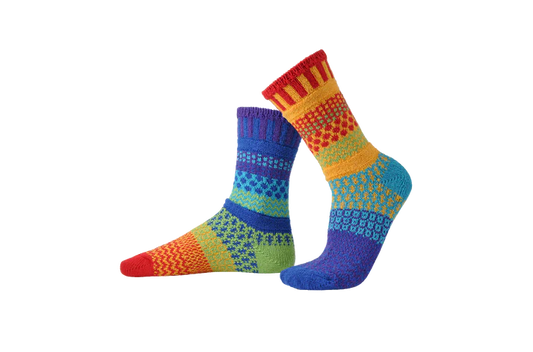 Rainbow - Small - Mismatched Crew Socks - Solmate Socks