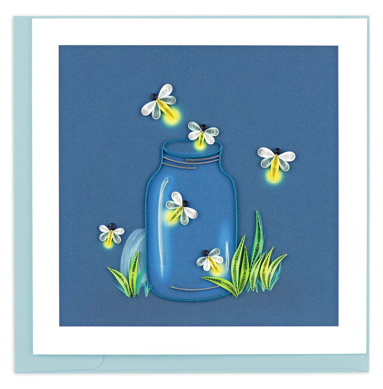 Quilling Card - Fireflies - handcrafted - Blank inside