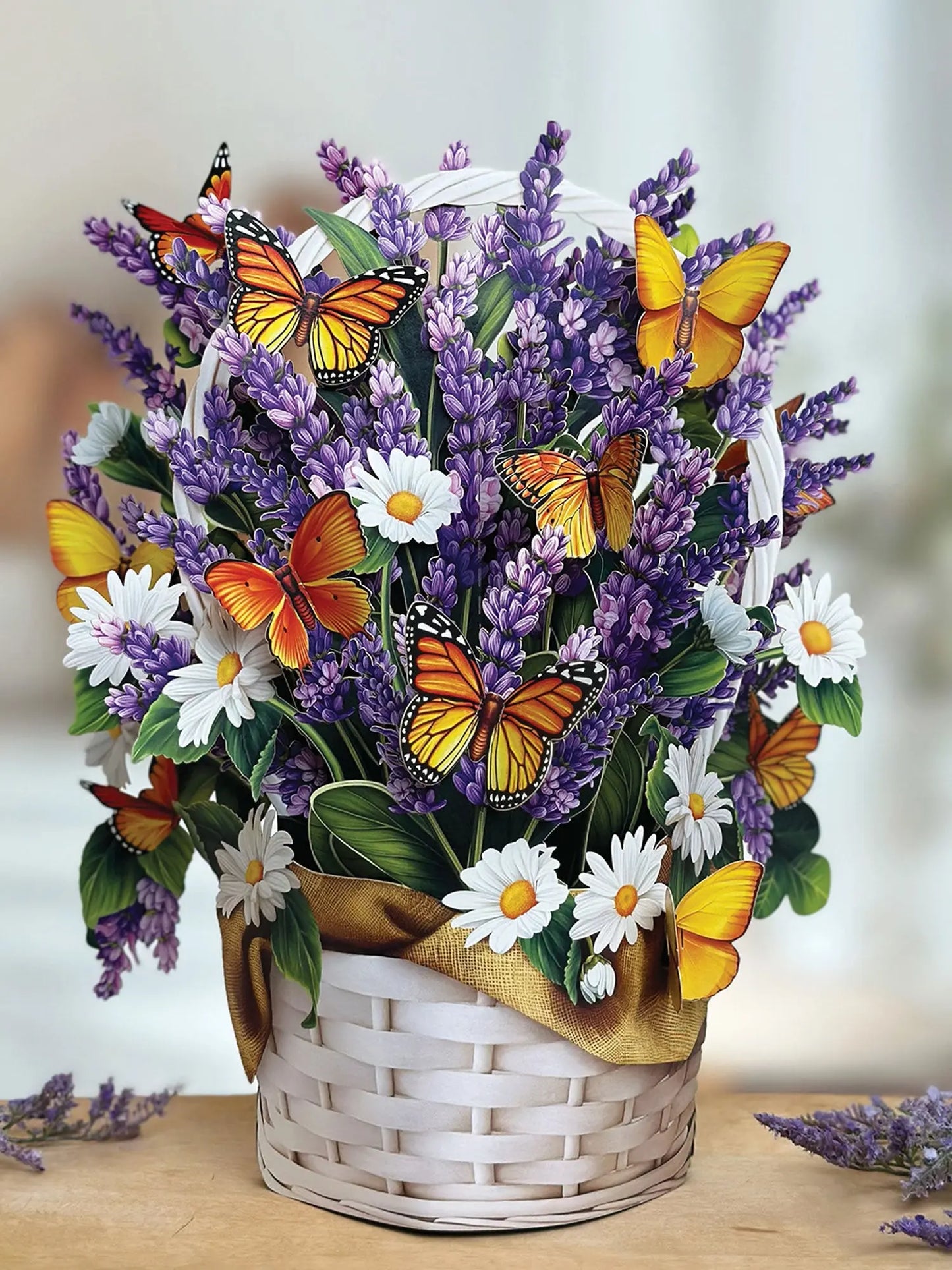 Flower Bouquet Popup Card - Lavender & Butterflies - Fresh Cut