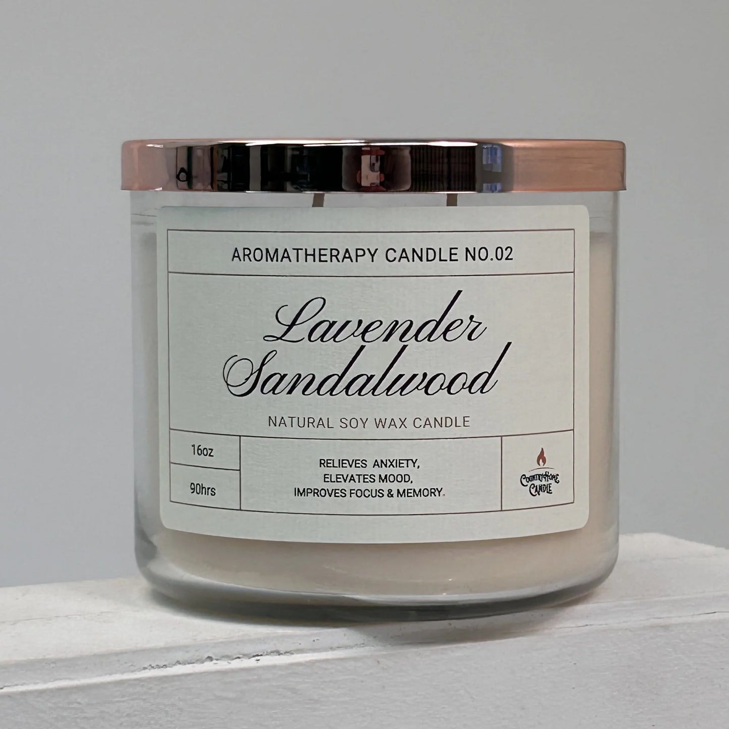 Aromatherapy Two Wick Candle - Lavender Sandalwood - Country Home Candle