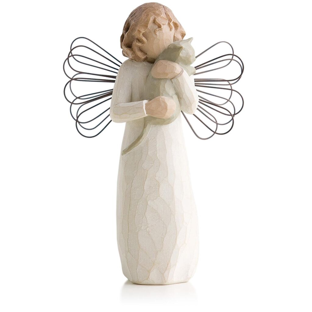 Willow Tree: With Affection - Angel Standing Holding Cat - Wire Wings