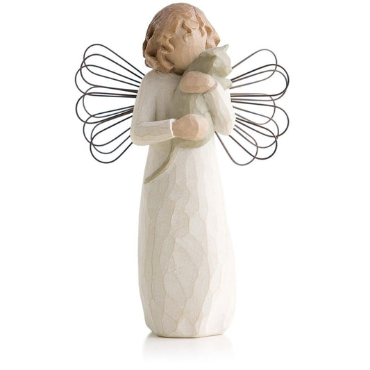 Willow Tree: With Affection - Angel Standing Holding Cat - Wire Wings