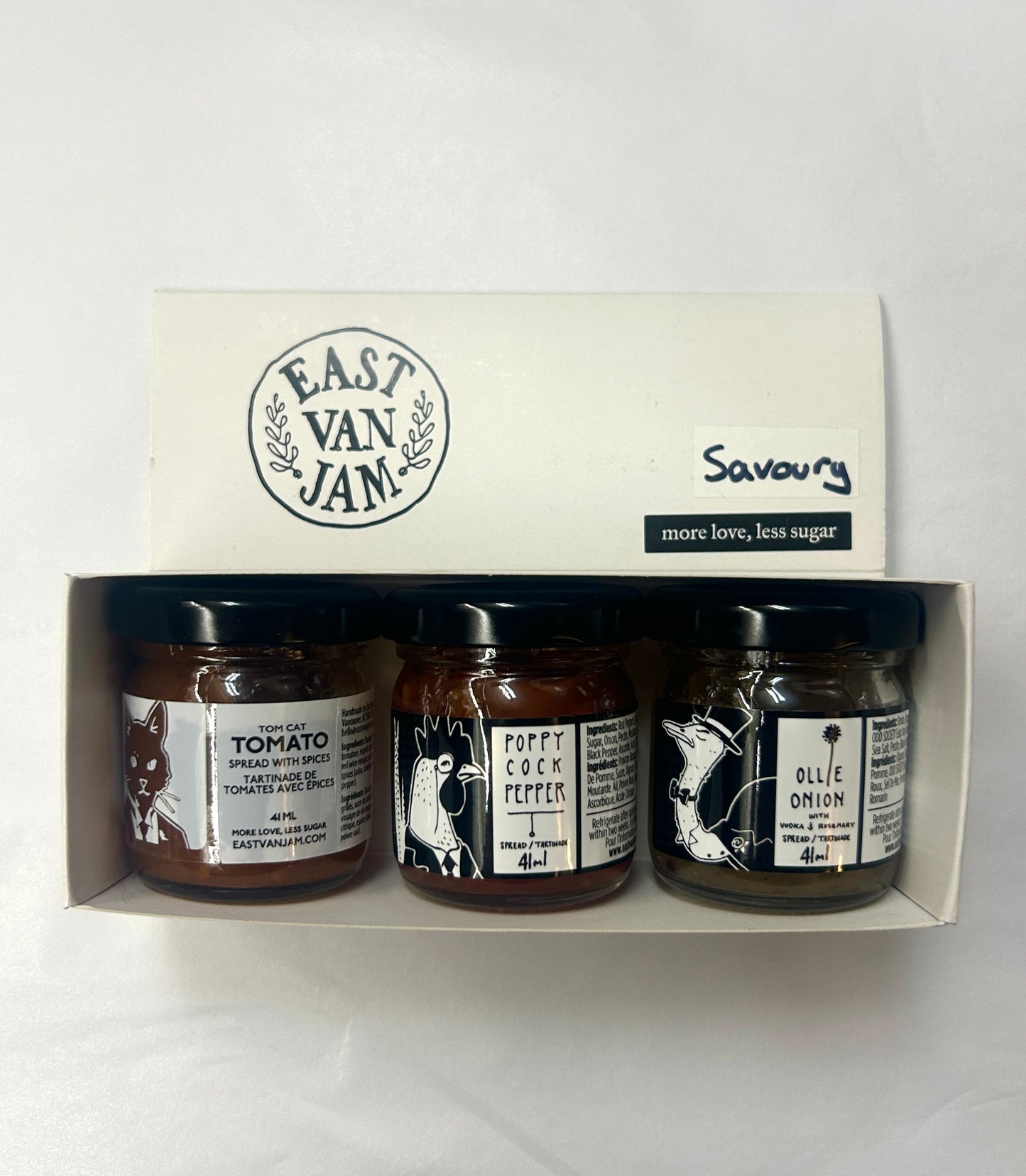 Mini Trio Savoury - 41 ml x 3 - Low Sugar - Handmade in BC Canada