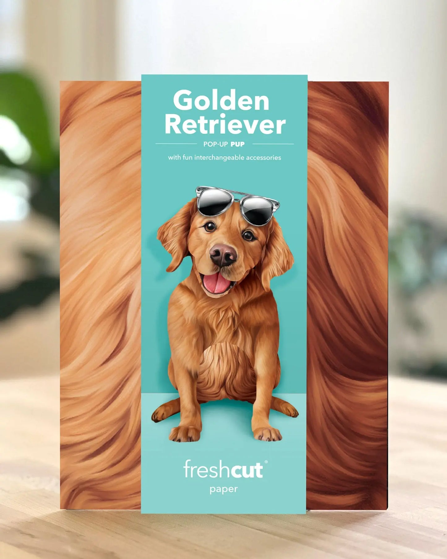 Pop up Pup Card - Golden Retriever - Fresh Cut