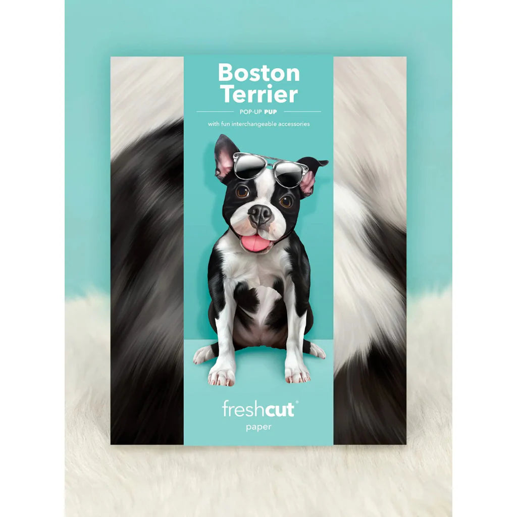 Pop up Pup Card - Boston Terrier - Fresh Cut