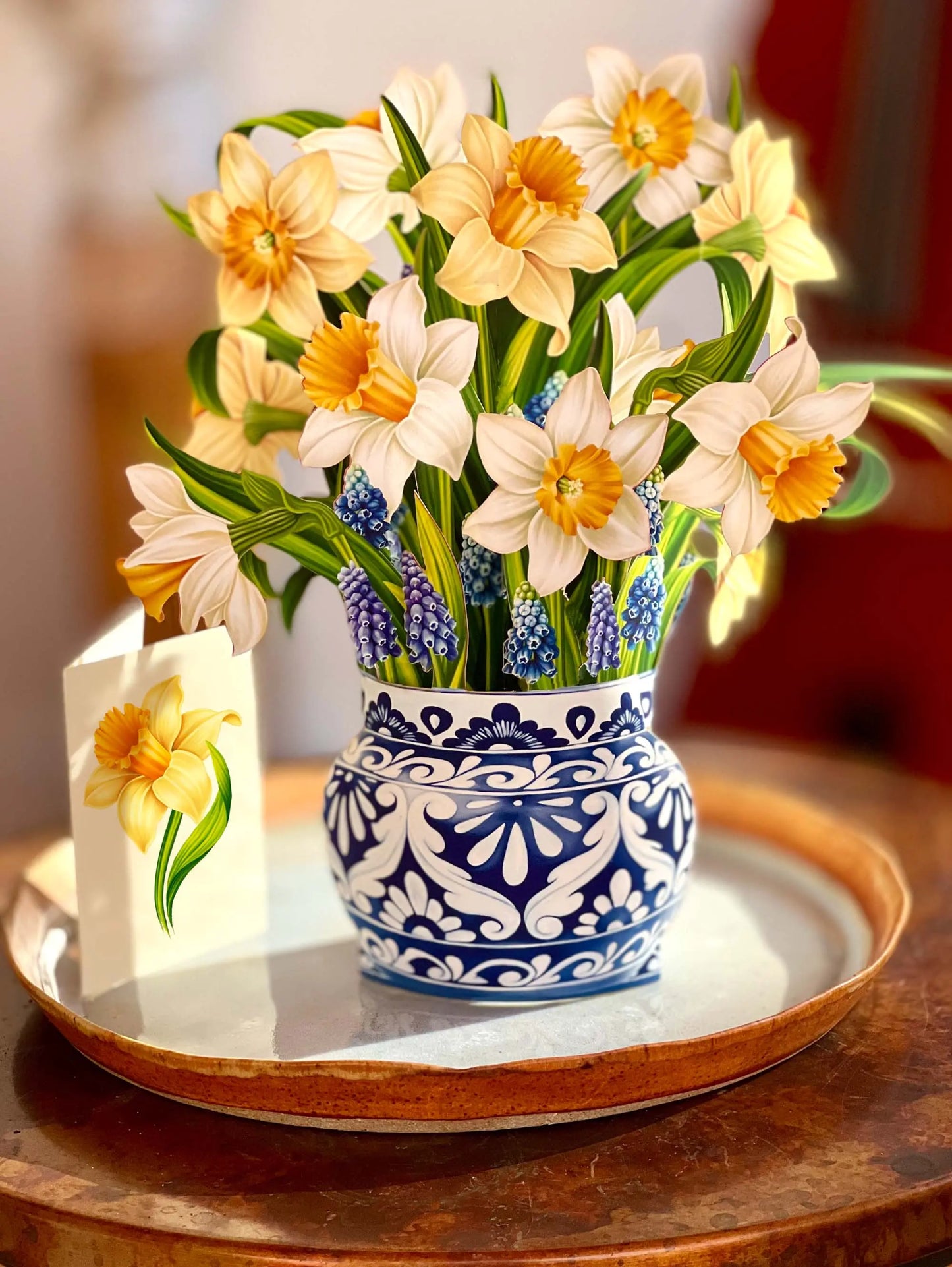 Flower Bouquet Popup Card - English Daffodils - Fresh Cut