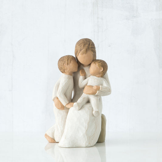 Willow Tree: Quietly - Mother sitting with two children  - a boy and toddler