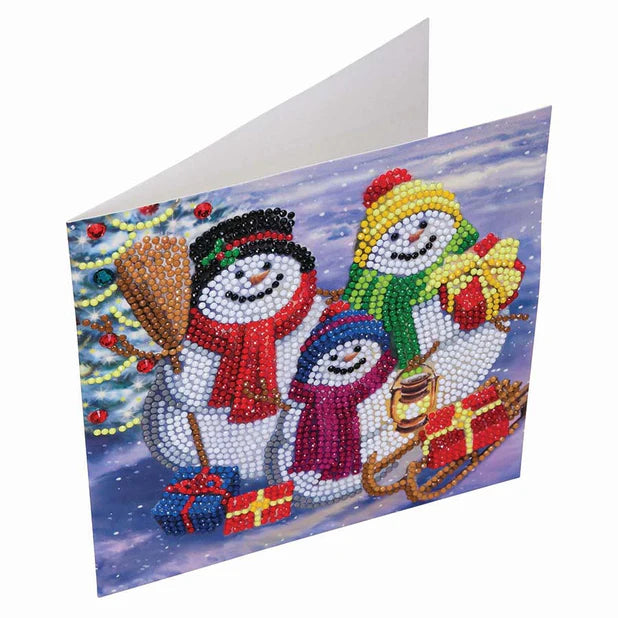 Crystal Art Card Kit - Snowman Family Fun - Craft Kit