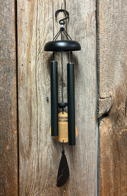 Wind Chime - 21" Forest Green Tubes - Black Metal top and Sail