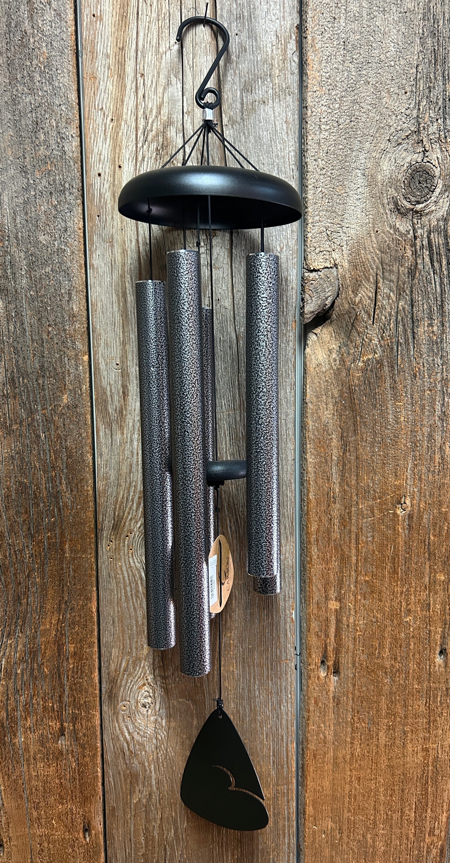 Chime -36" Pewter Stone Tubes - Black Metal Top & Chime Pad