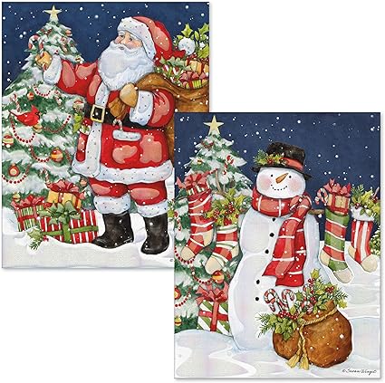 Lang Christmas Cards - Santa & Snowman - 2 Designs of 9 Each