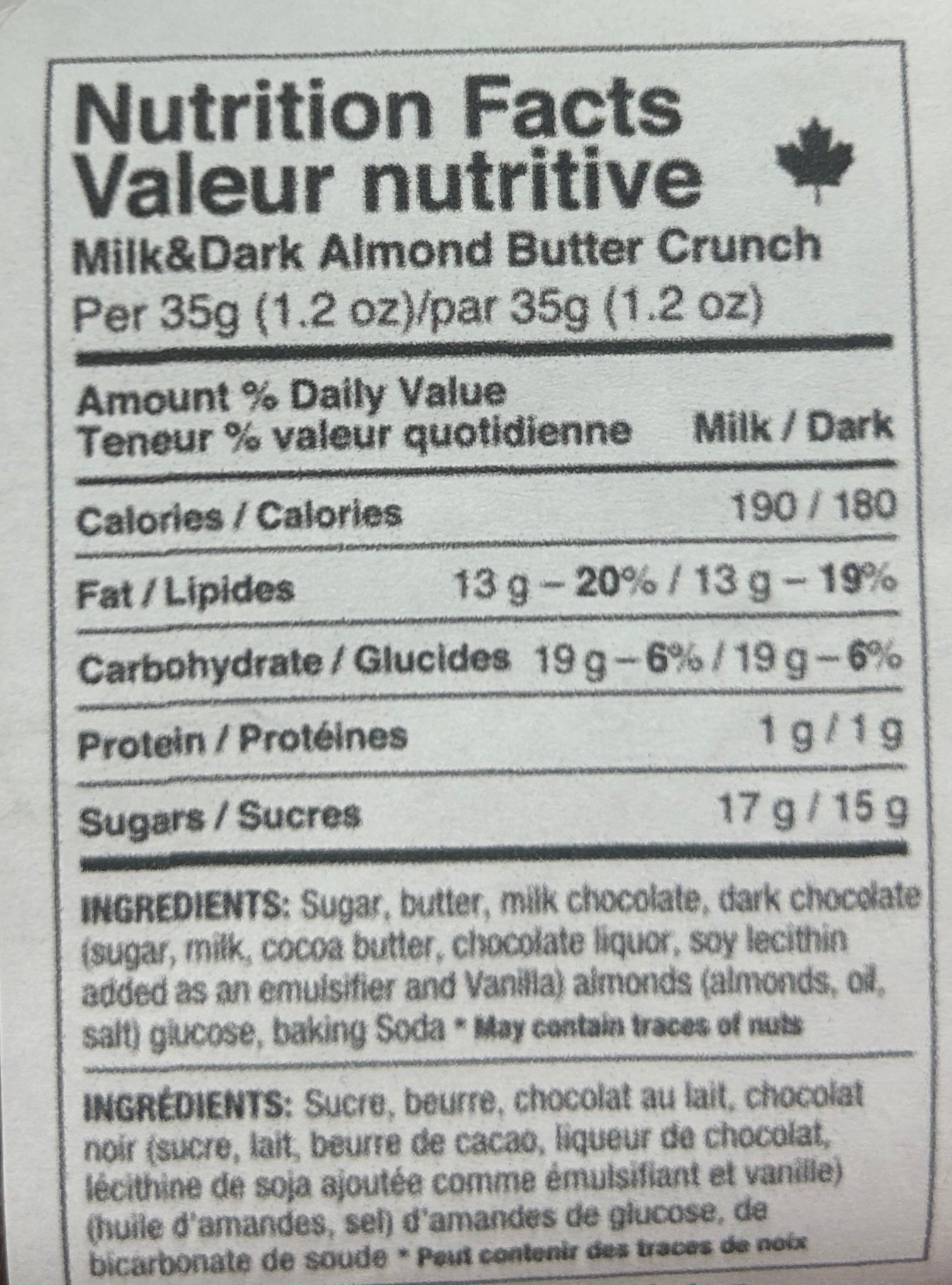 Almond Buttercrunch - Milk and Dark - 4 pieces - M. Thompson